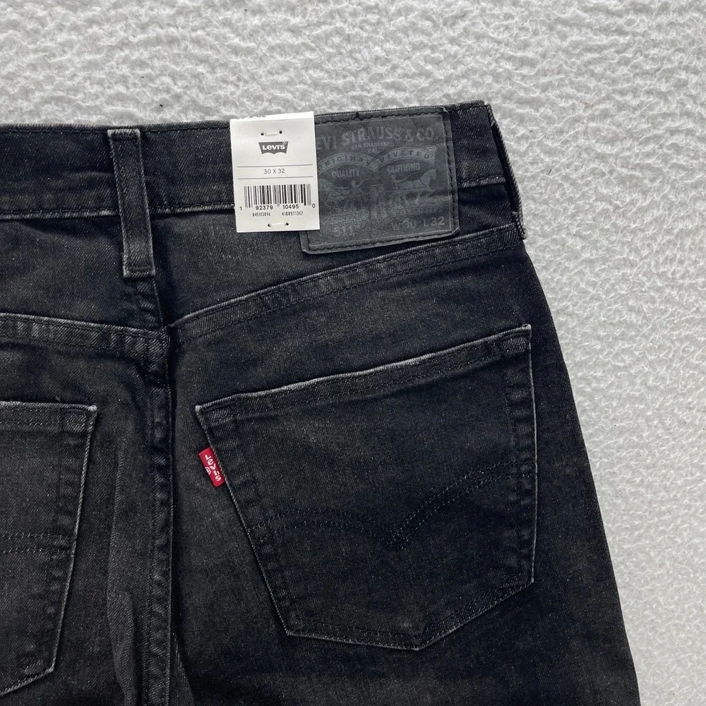 Levis Jeans Mens 30x32 Black 511 Slim Dark Wash Stretch Denim Minimalist Grunge